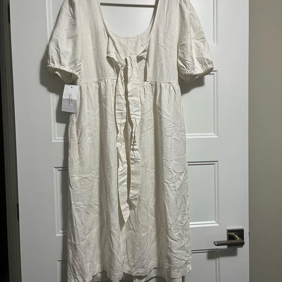 Puff Short Sleeve Linen Maternity Dress - Ingrid Isabel Xl - Picture 4 of 10